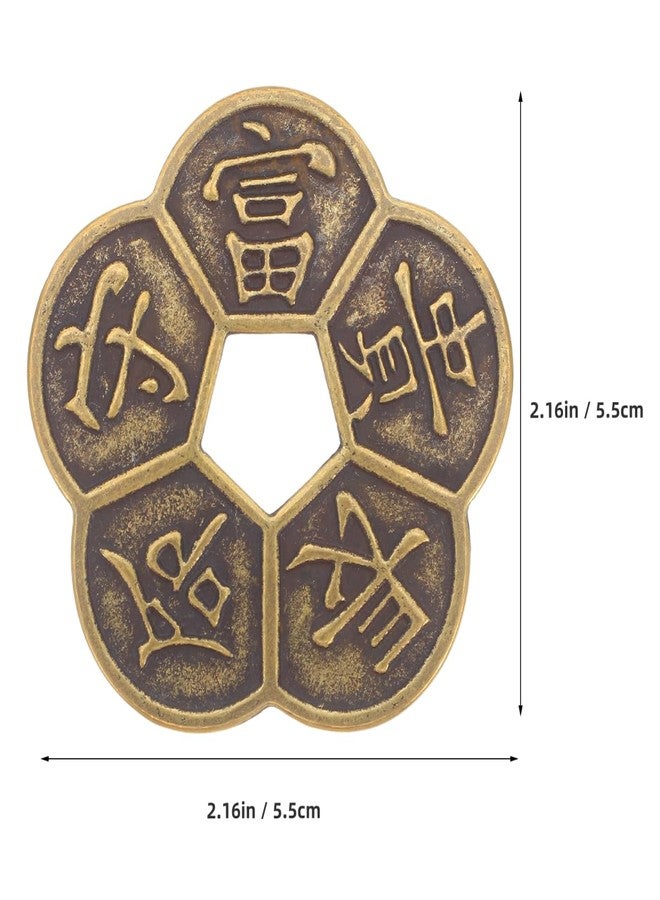 FOYTOKI Chinese Feng Shui Good Luck Coins 2.16 Inch Brass Divination Tokens with Holes for Home Decor and Spiritual Practices - Image 2